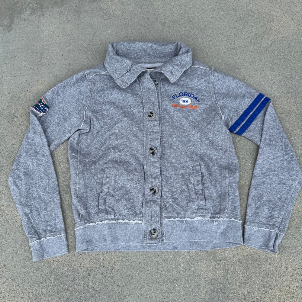 Florida Gators Colosseum Athletics Button Front Sweatshirt Gray Mens Small NCAA - Picture 2 of 7